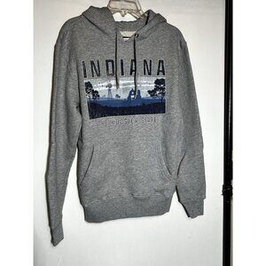 Indiana The Hoosier State Hooded Pullover Sweatshirt‎ Drawstring Mens S NWT